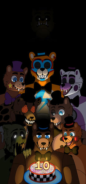 Five Nights At Freddy's 10th Anniversary 2024 1396 x 3000 pixels, Digital