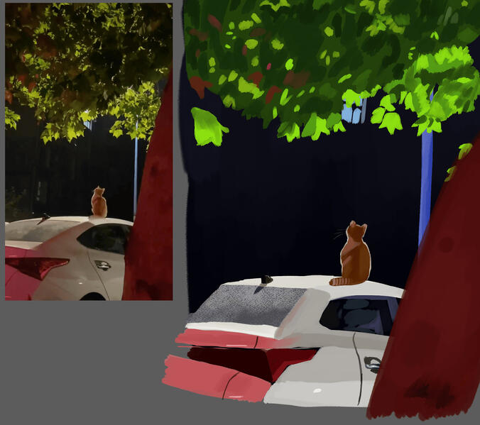 Cat Study 2024 2000 x 1775 pixels, Digital